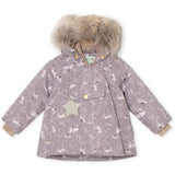 MINI A TURE Wang Fleece Printed Vinterjacka med Pels Autumn Flower Field