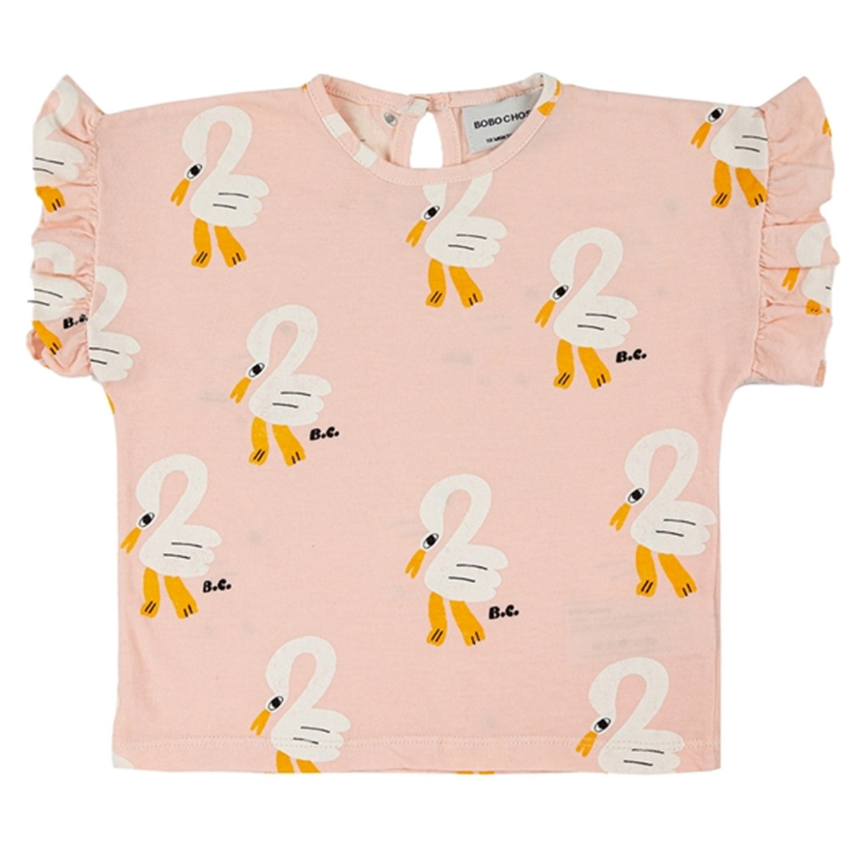 Bobo Choses Light Pink Pelican All Över Ruffle T-Shirt