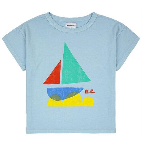 Bobo Choses Light Blue Multicolor Sail Boat T-Shirt
