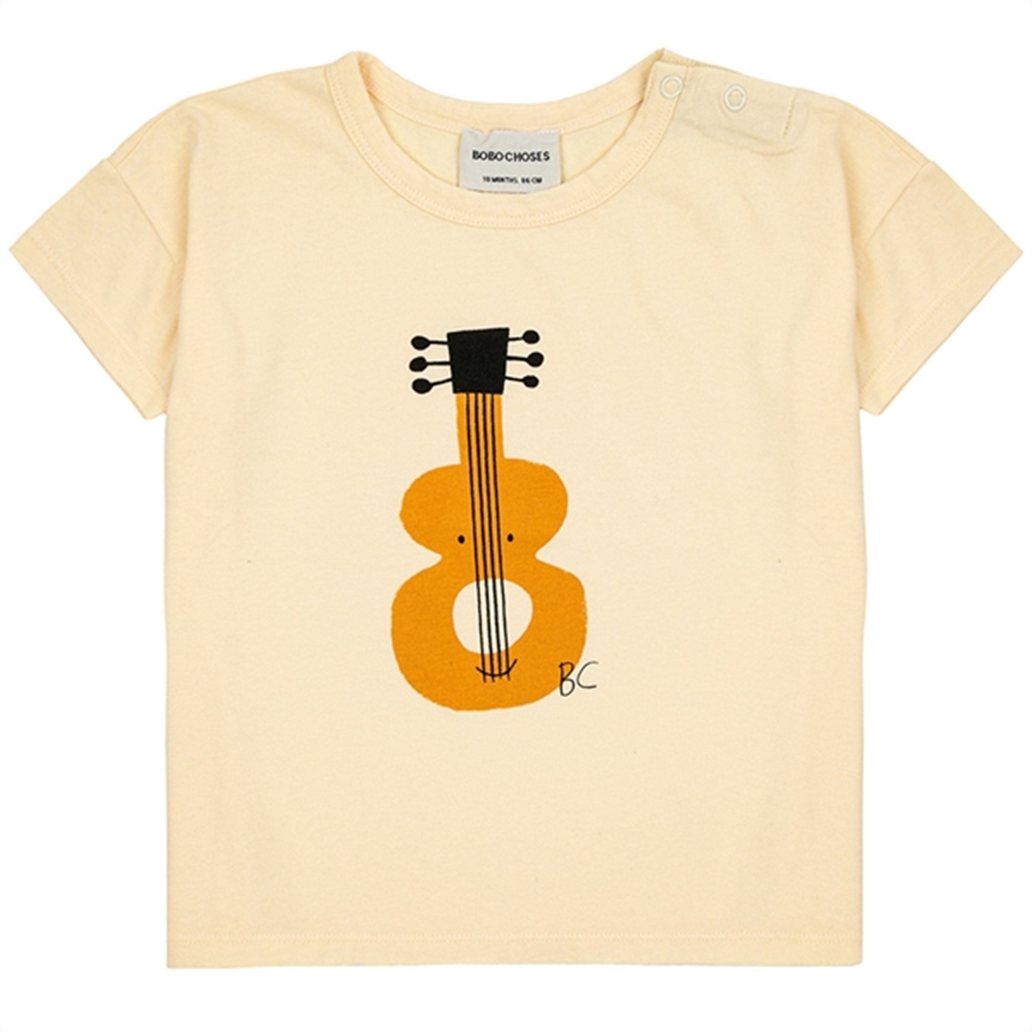 Bobo Choses Bebis Acoustic Guitar T-Shirt Light Yellow