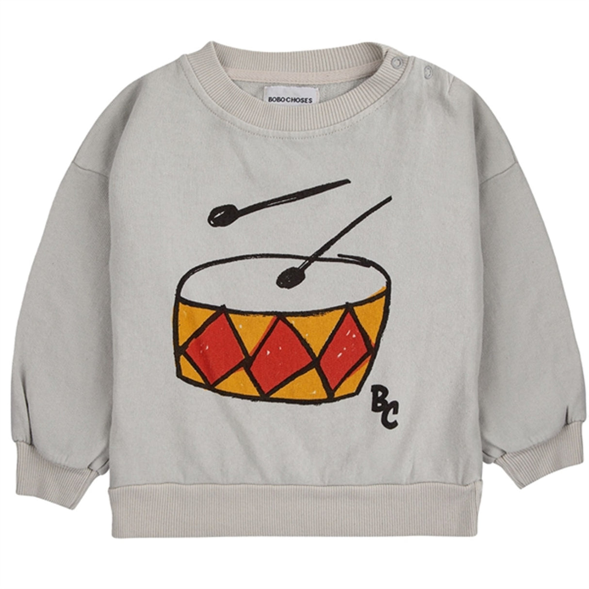 Bobo Choses Bebis Play The Drum Sweatshirt Round Neck Beige