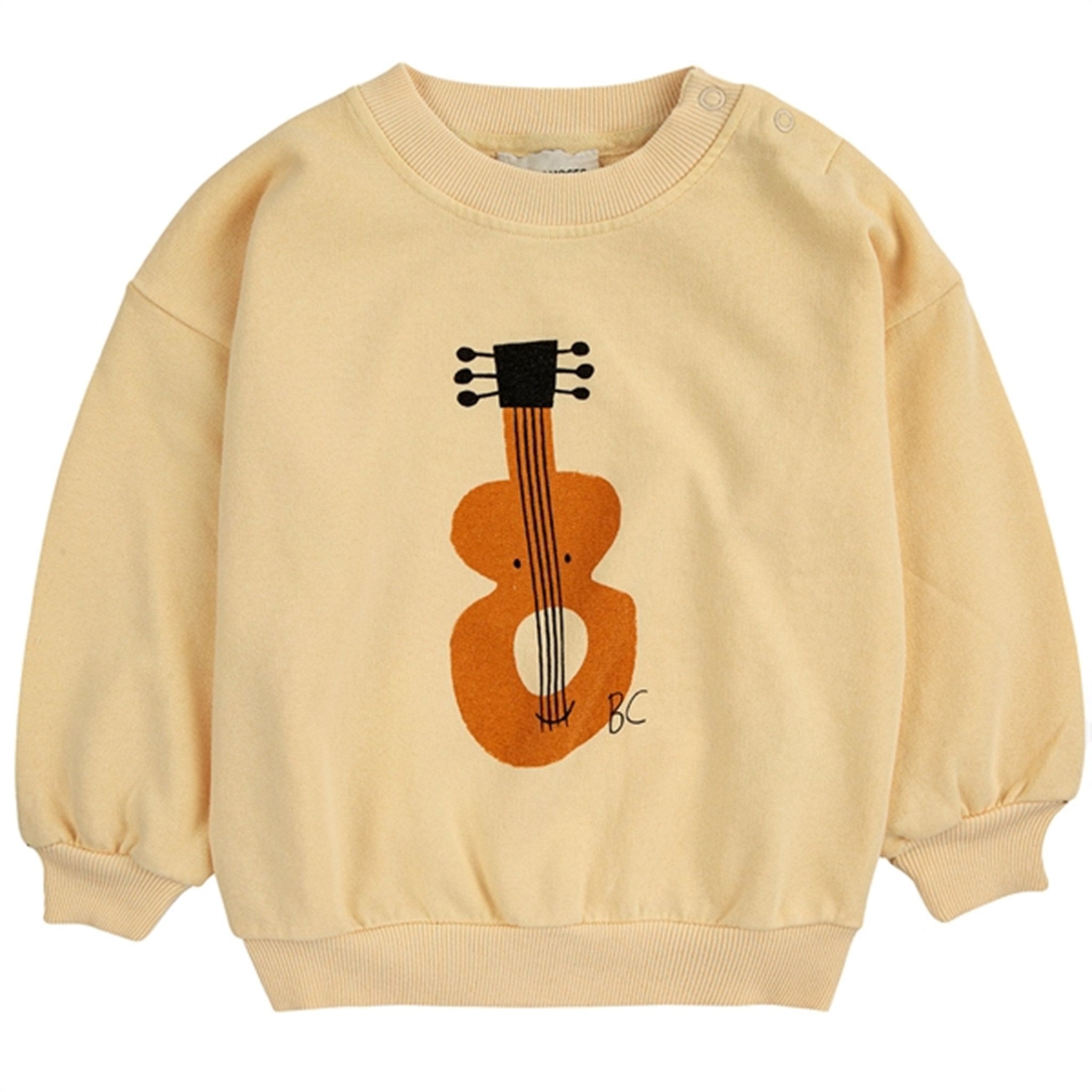 Bobo Choses Bebis Acoustic Guitar Sweatshirt Round Neck Light Yellow