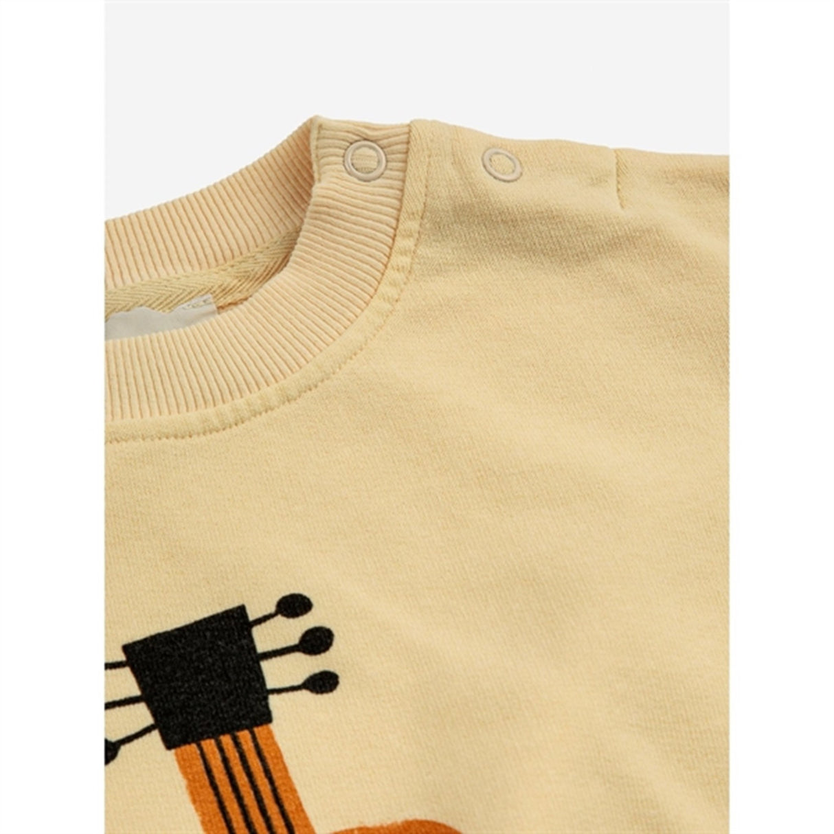 Bobo Choses Bebis Acoustic Guitar Sweatshirt Round Neck Light Yellow 2