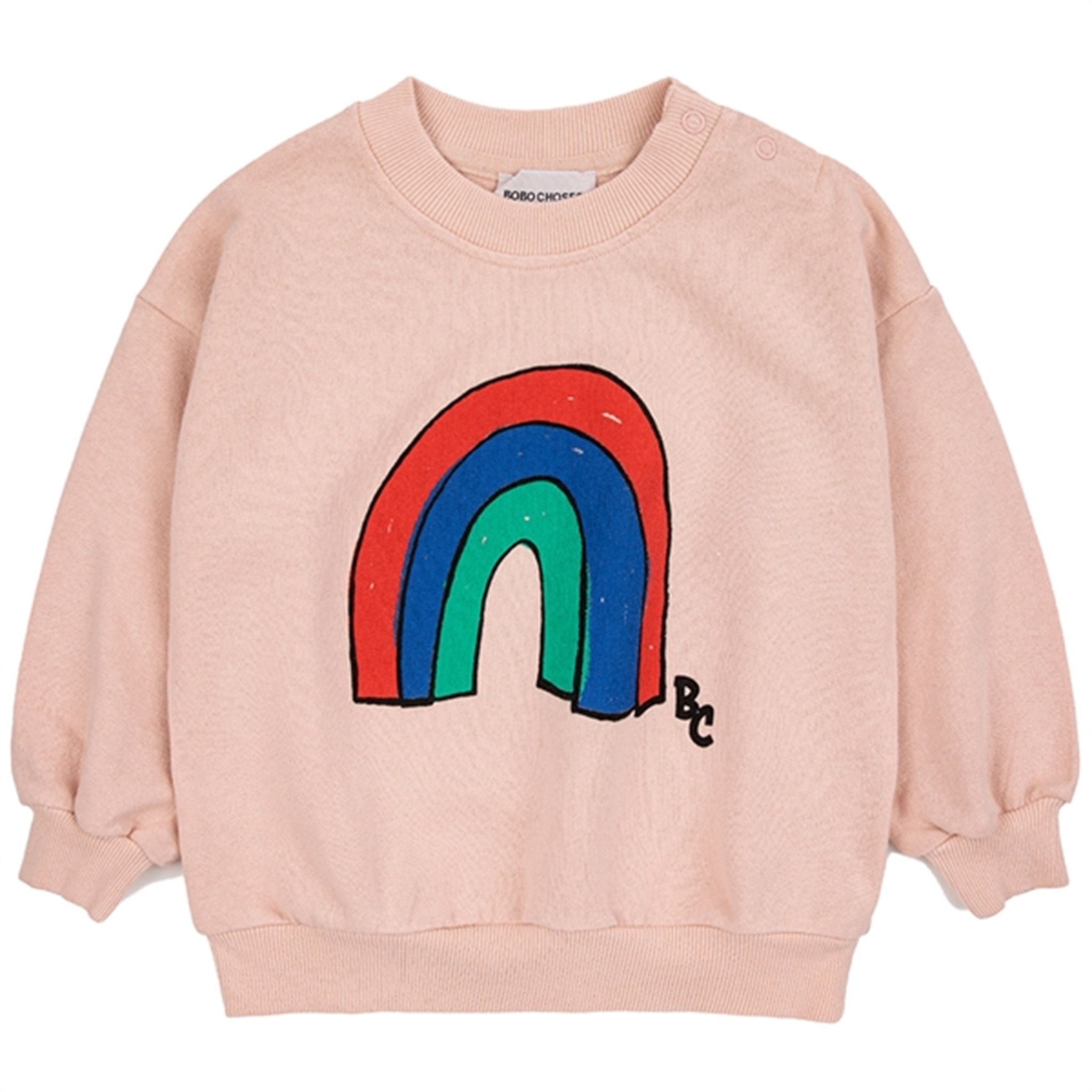 Bobo Choses Bebis Rainbow Sweatshirt Round Neck Light Pink