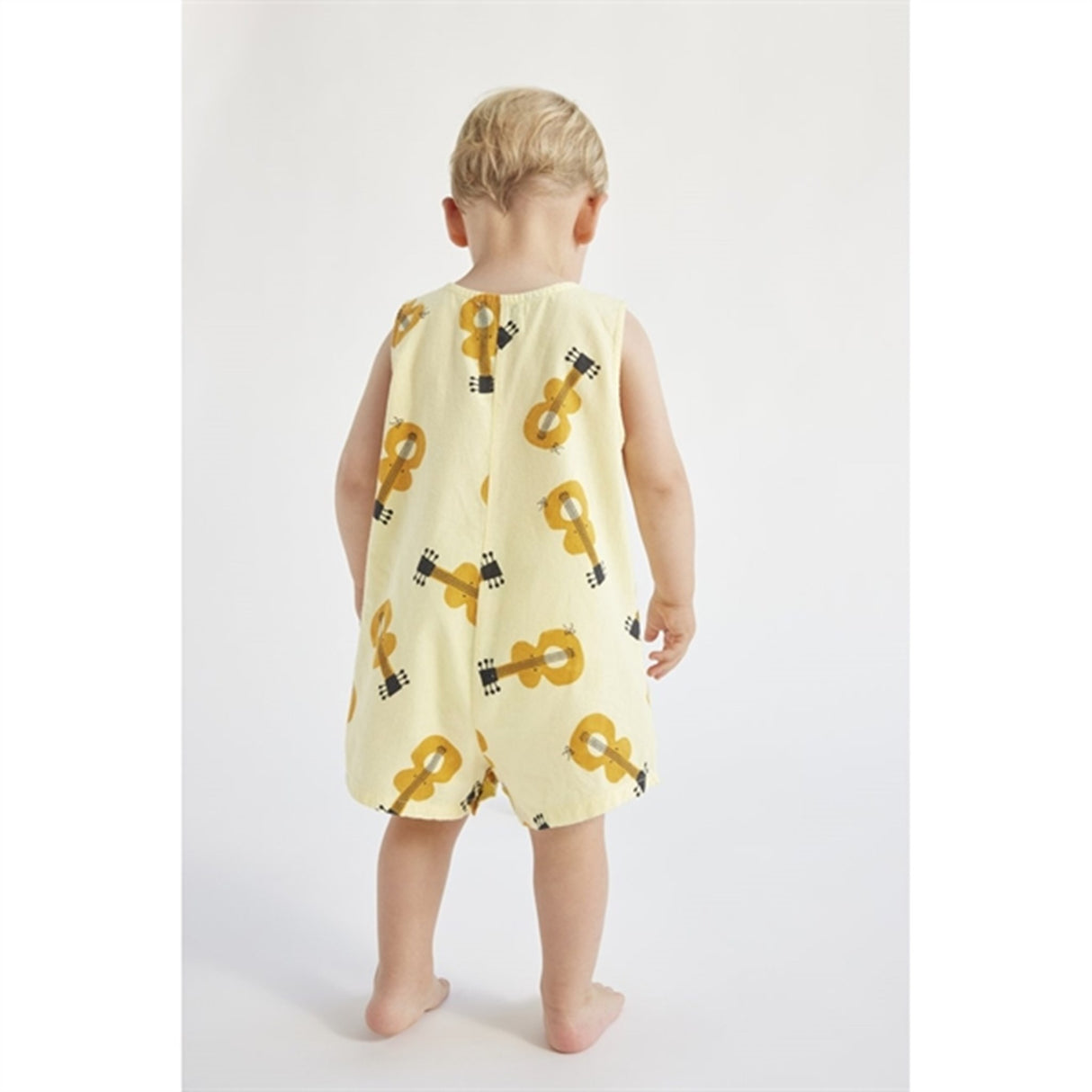 Bobo Choses Bebis Acoustic Guitar All Över Woven Playsuit Sleeveless Light Yellow