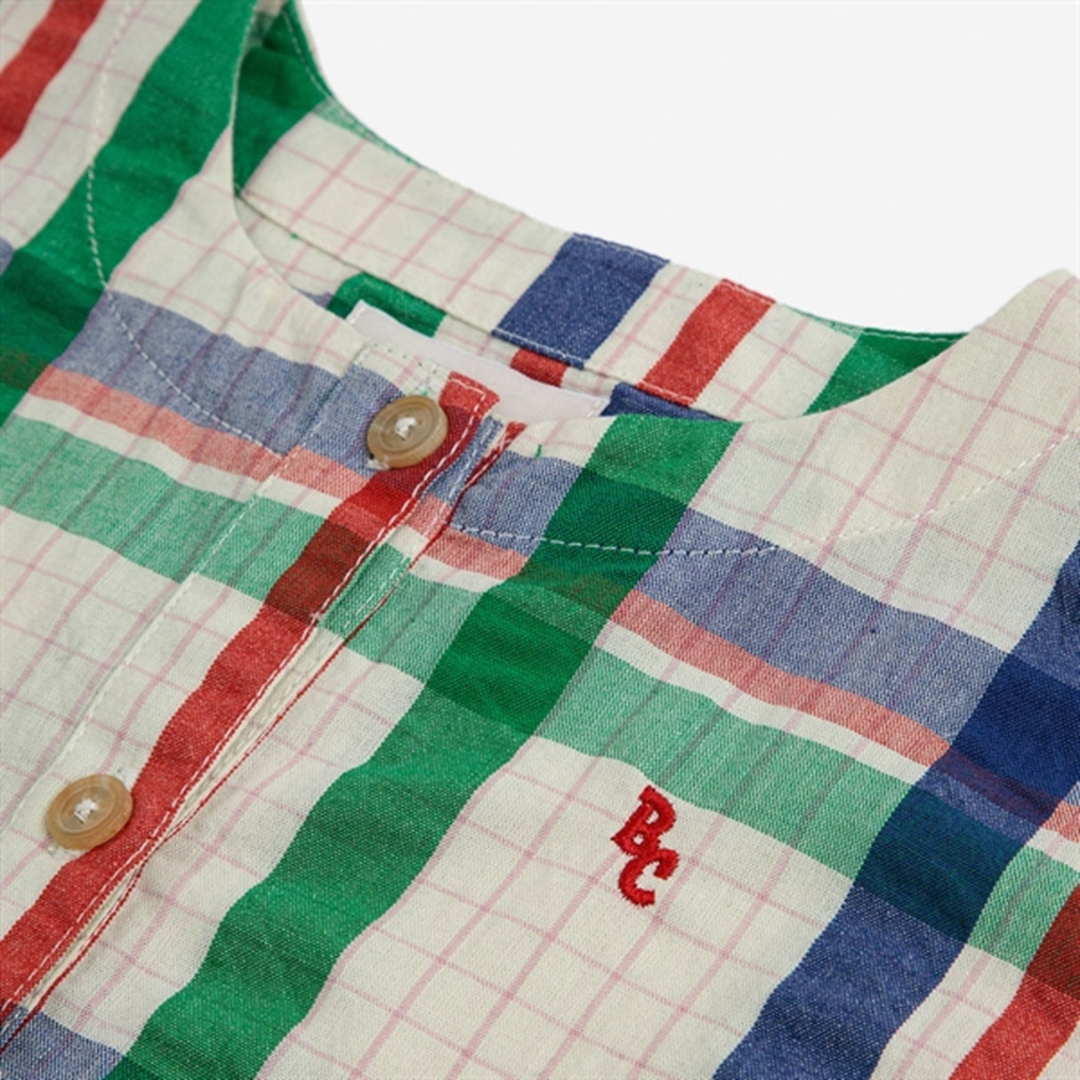 Bobo Choses Bebis Madras Checks Woven Overall Short Sleeve Multicolor 4