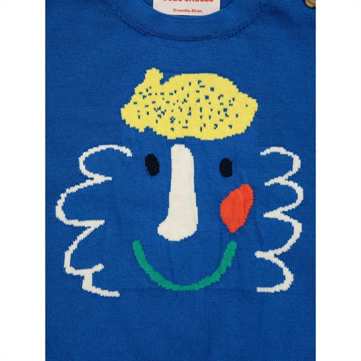 Bobo Choses Bebis Happy Mask Jumper Round Neck Blue 2