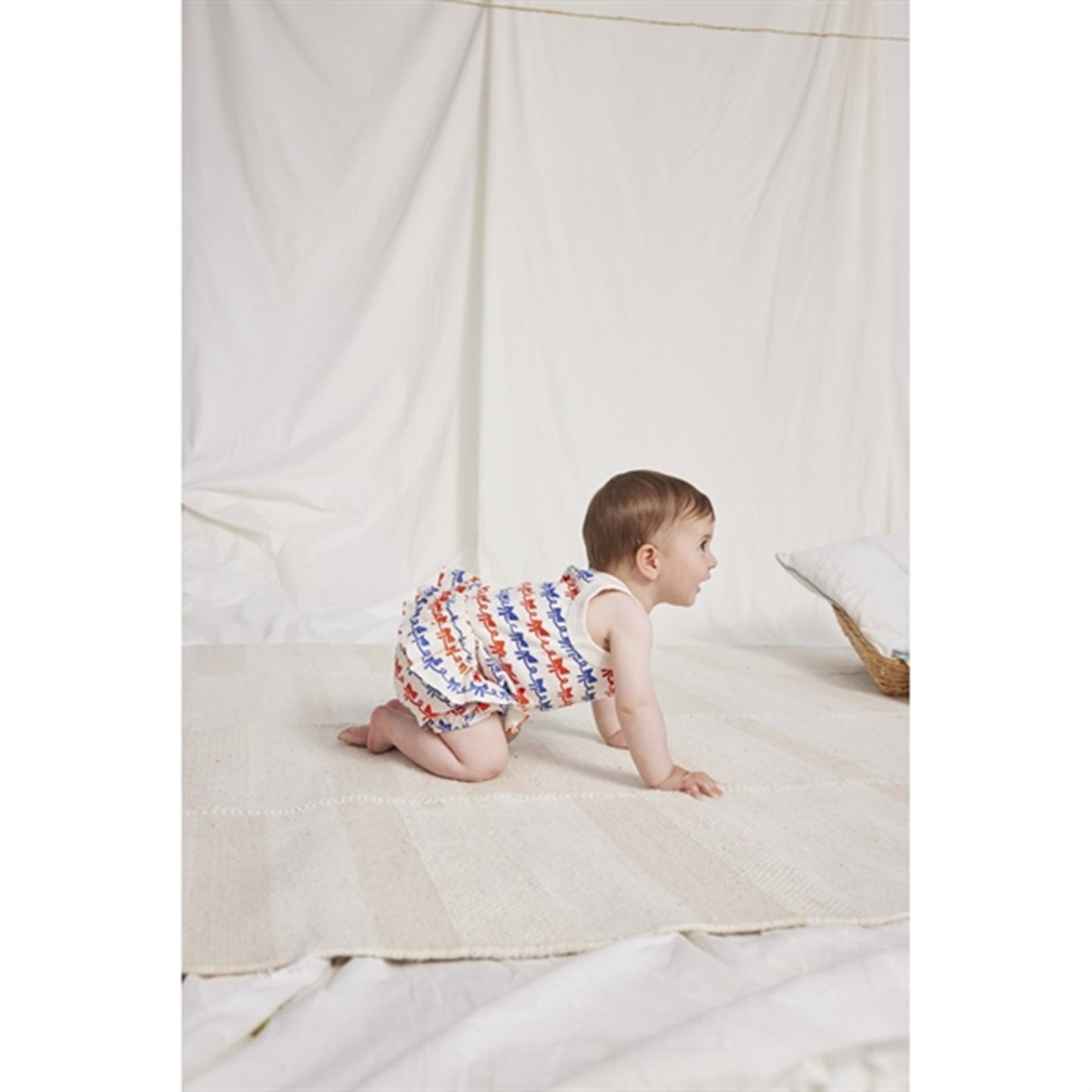 Bobo Choses Bebis Ribbon Bow All Över Ruffle Woven Bloomer Offwhite 4