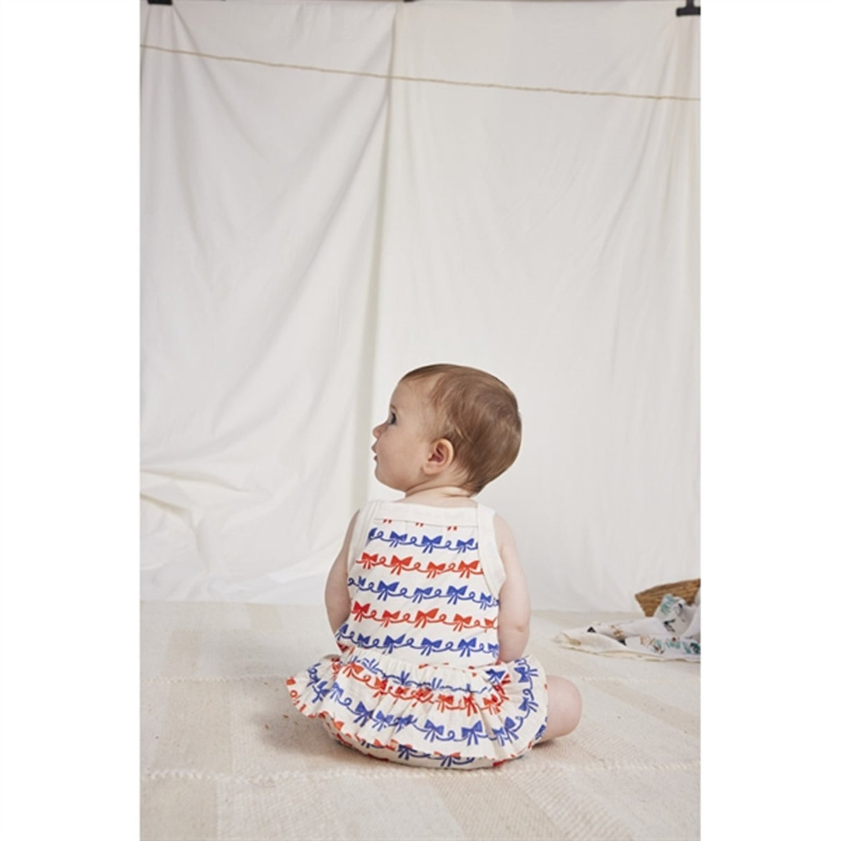 Bobo Choses Bebis Ribbon Bow All Över Ruffle Woven Bloomer Offwhite 5