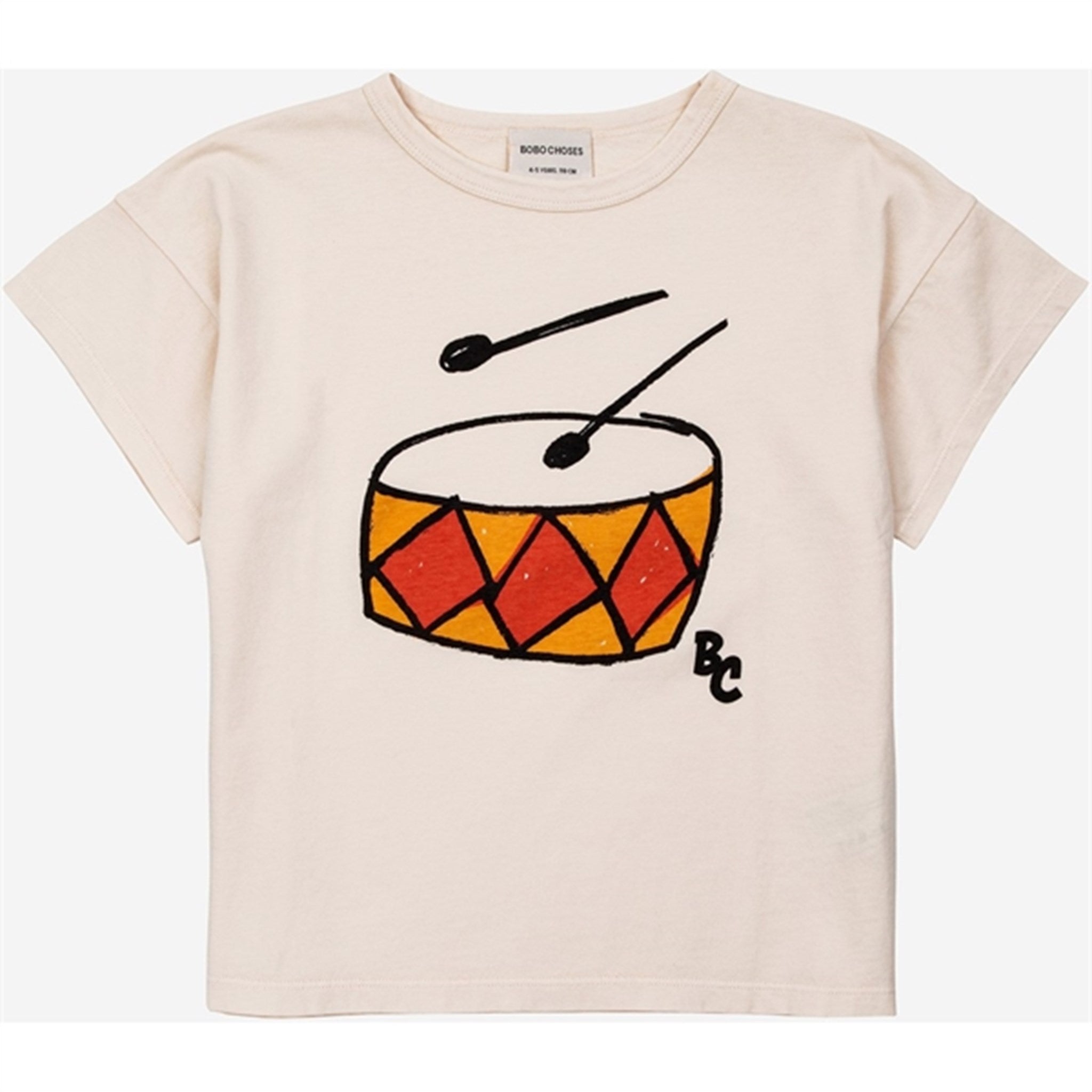 Bobo Choses Play The Drum T-Shirt Offwhite