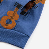 Bobo Choses Acoustic Guitar All Över Zipped Hoodie Navy Blue 8