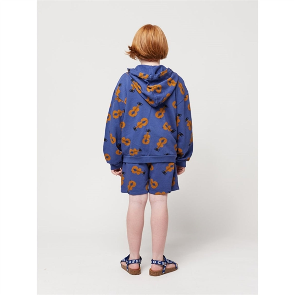 Bobo Choses Acoustic Guitar All Över Zipped Hoodie Navy Blue 6