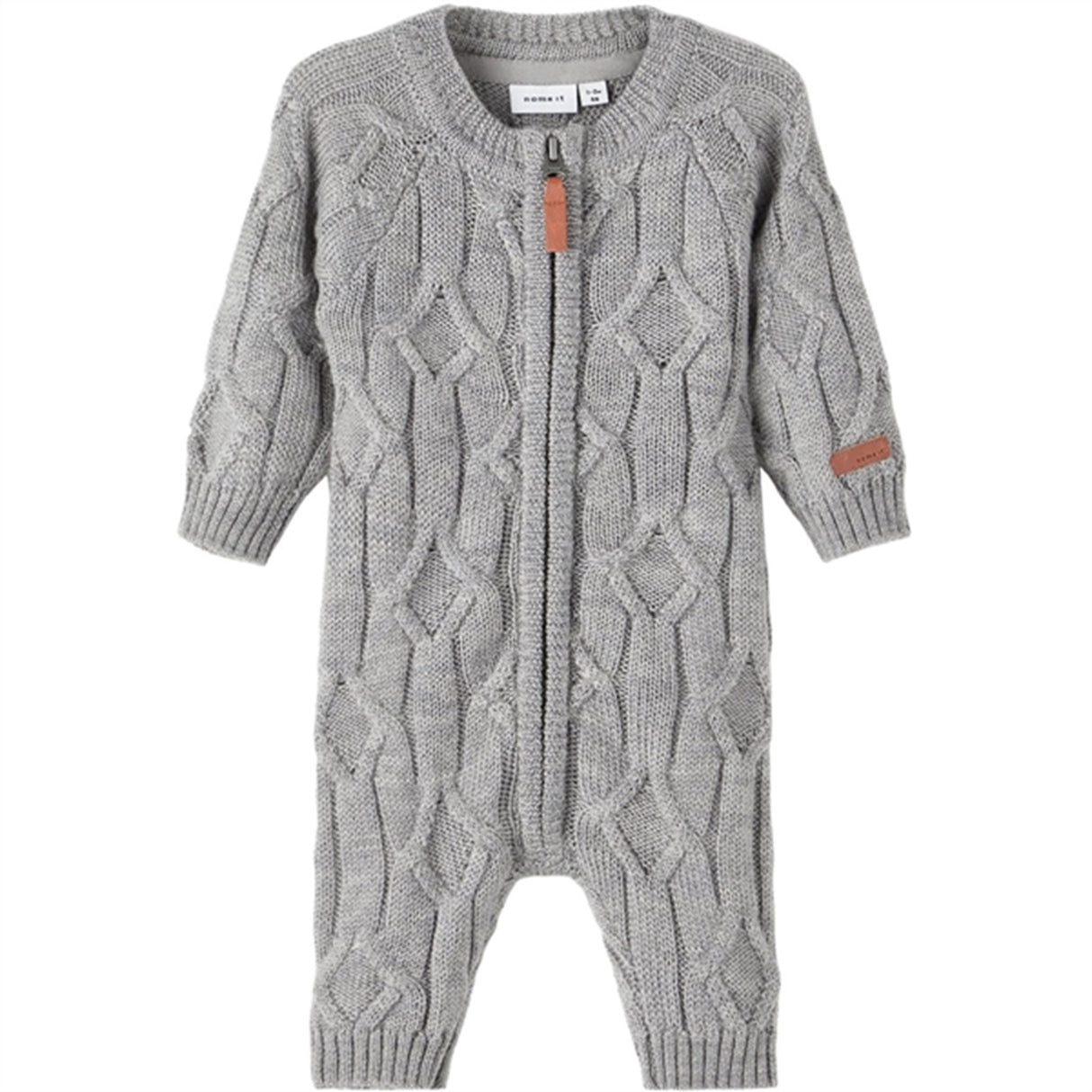 Name it Grey Melange Runi Ull Stickat Onesies