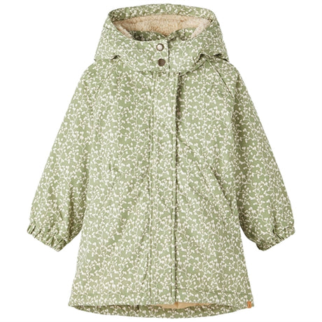 Lil'Atelier Oil Green Gudruna Padded Jacka AOP