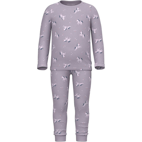 Name it Lavender Aura Rib Natsæt Unicorn Noos