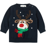Name it Dark Sapphire Rodeer Stickad Tröja
