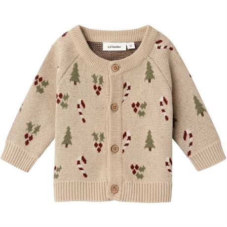 Lil'Atelier Warm Sand Melange Lamao Stickat Cardigan