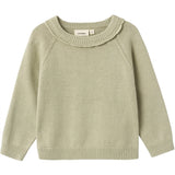 Lil'Atelier Moss Gray Fie Stickat Blus