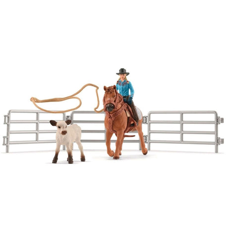 Schleich Farm World Cowgirl Team Roping Fun