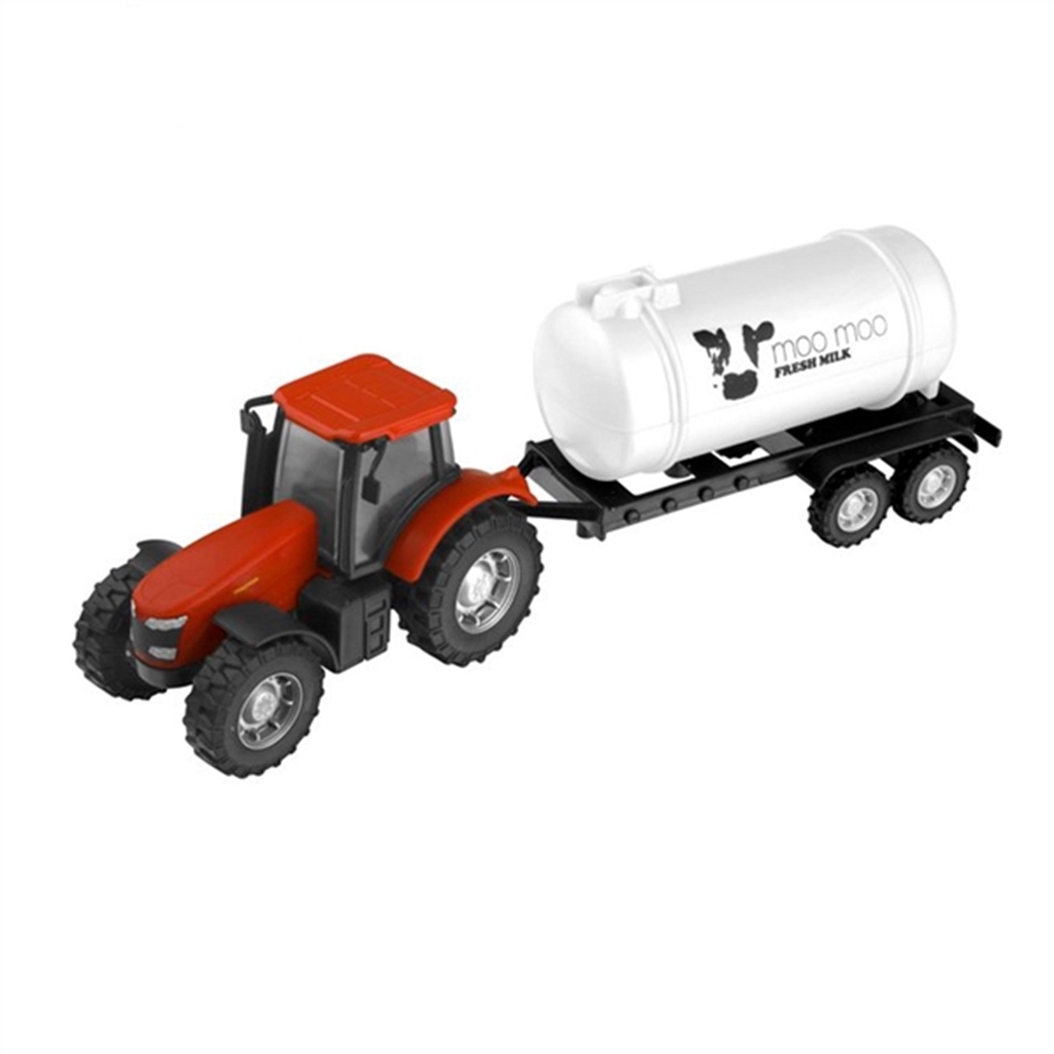 Teamsterz Tractor och Trailer Röd Mjölktank