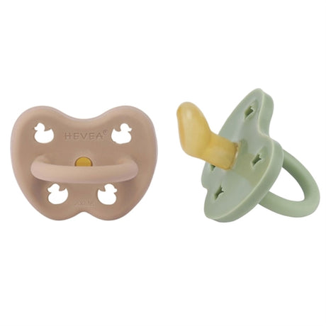 Hevea Sut 2-Pack Orthodontic Classic Tan Beige & Moss Green