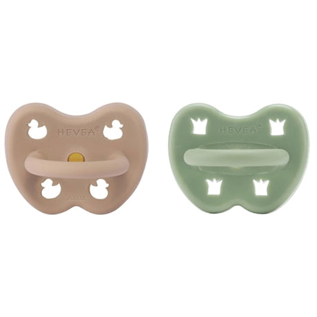 Hevea Sut 2-Pack Orthodontic Classic Tan Beige & Moss Green