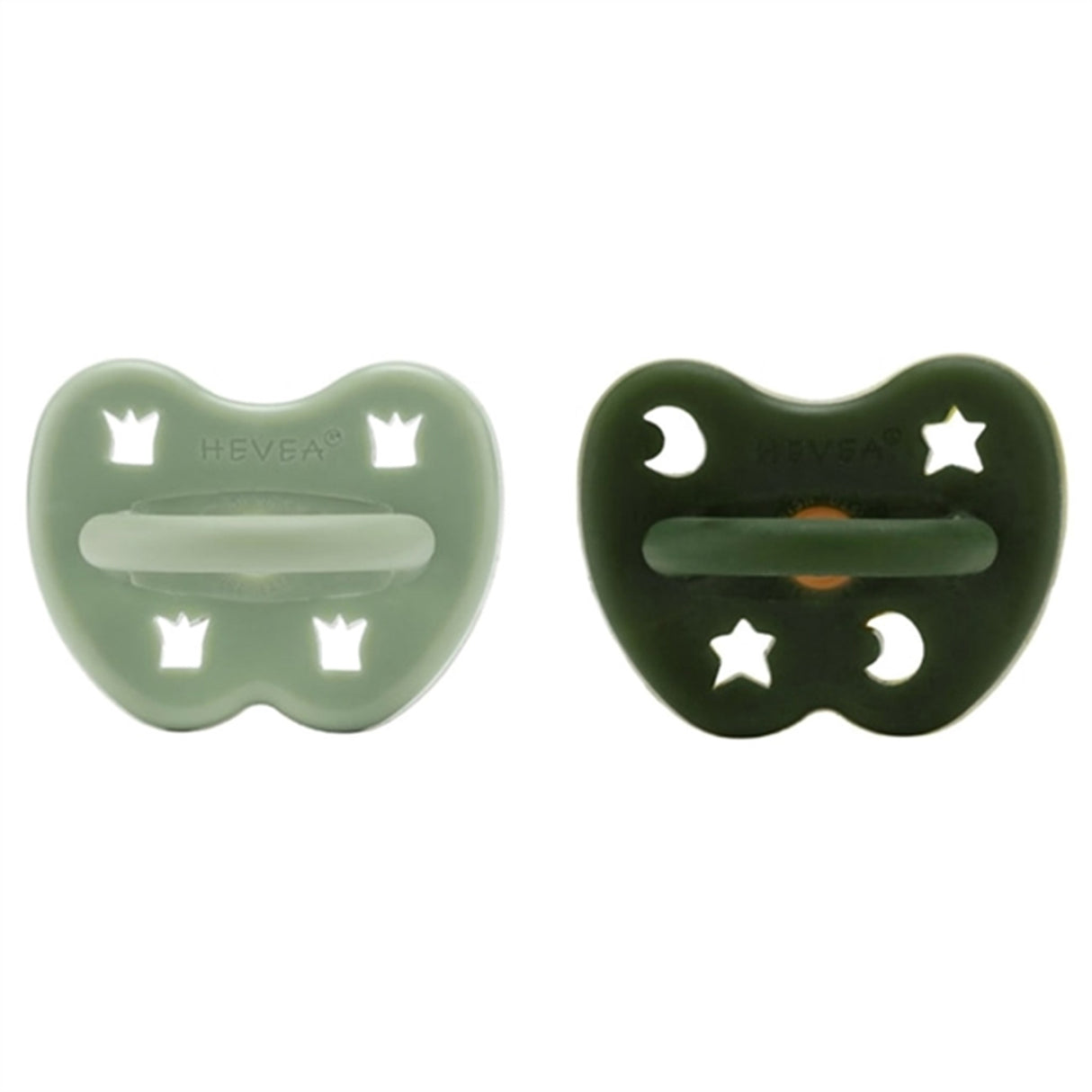 Hevea Sut 2-Pack Orthodontic Classic Moss Green & Deep Forest Green