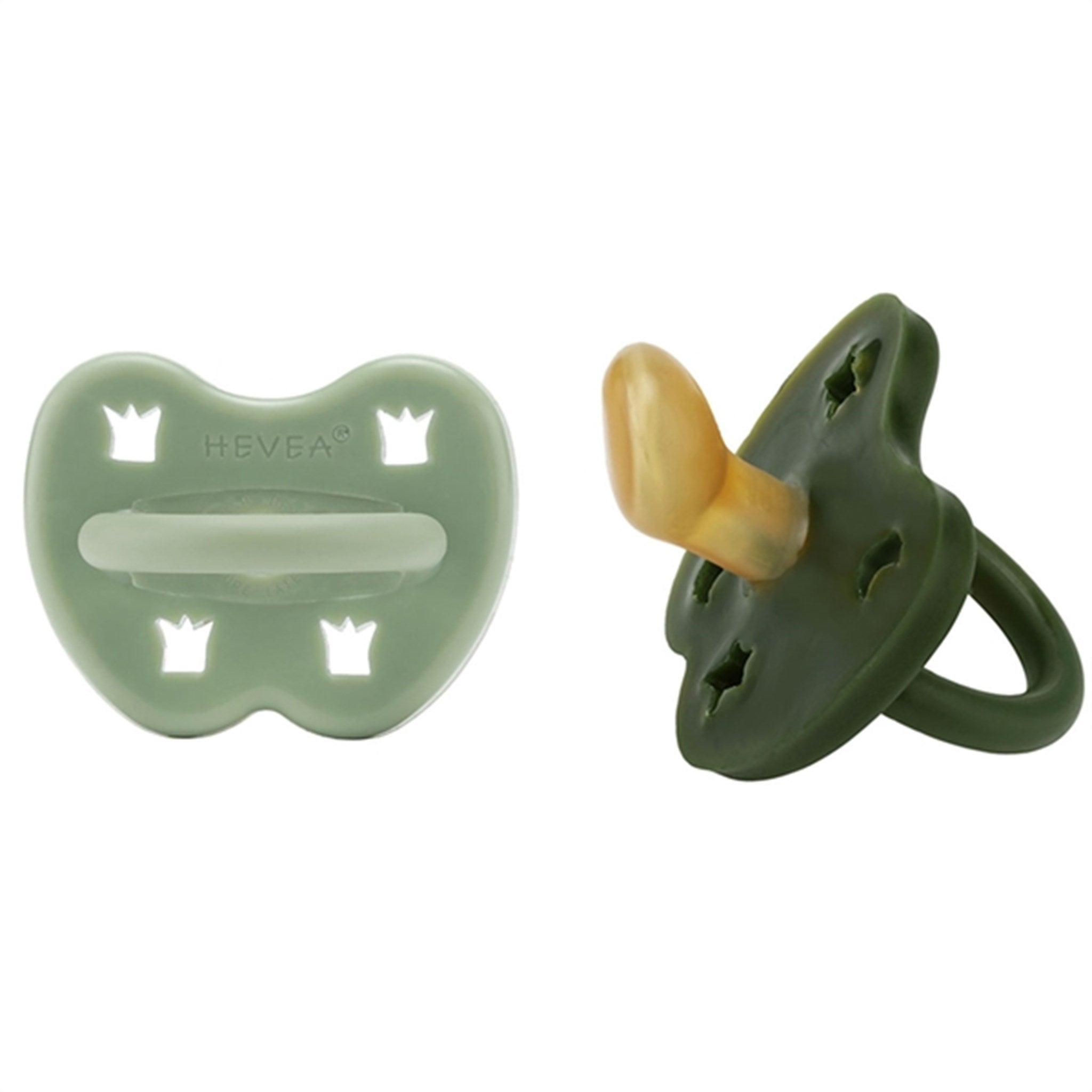 Hevea Sut 2-Pack Orthodontic Classic Moss Green & Deep Forest Green