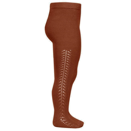 Cóndor Ull Tights m. Hålmönster Terracota