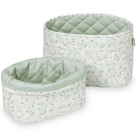 Cam Cam Copenhagen Quilted Förvaringskorgar 2-Pack Green Leaves