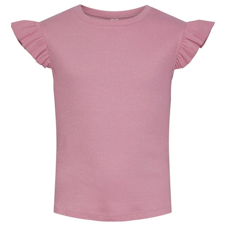 Pieces Kids Sachet Pink Tegan Rib Flounce Topp