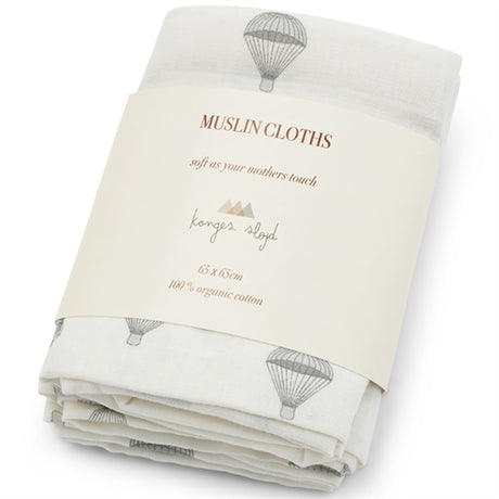 Konges Sløjd Cloth Muslinfilt 3-Pack Parachute Creme