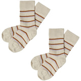 FUB Heather/Rust 2-pack Thin Striped Strumpor