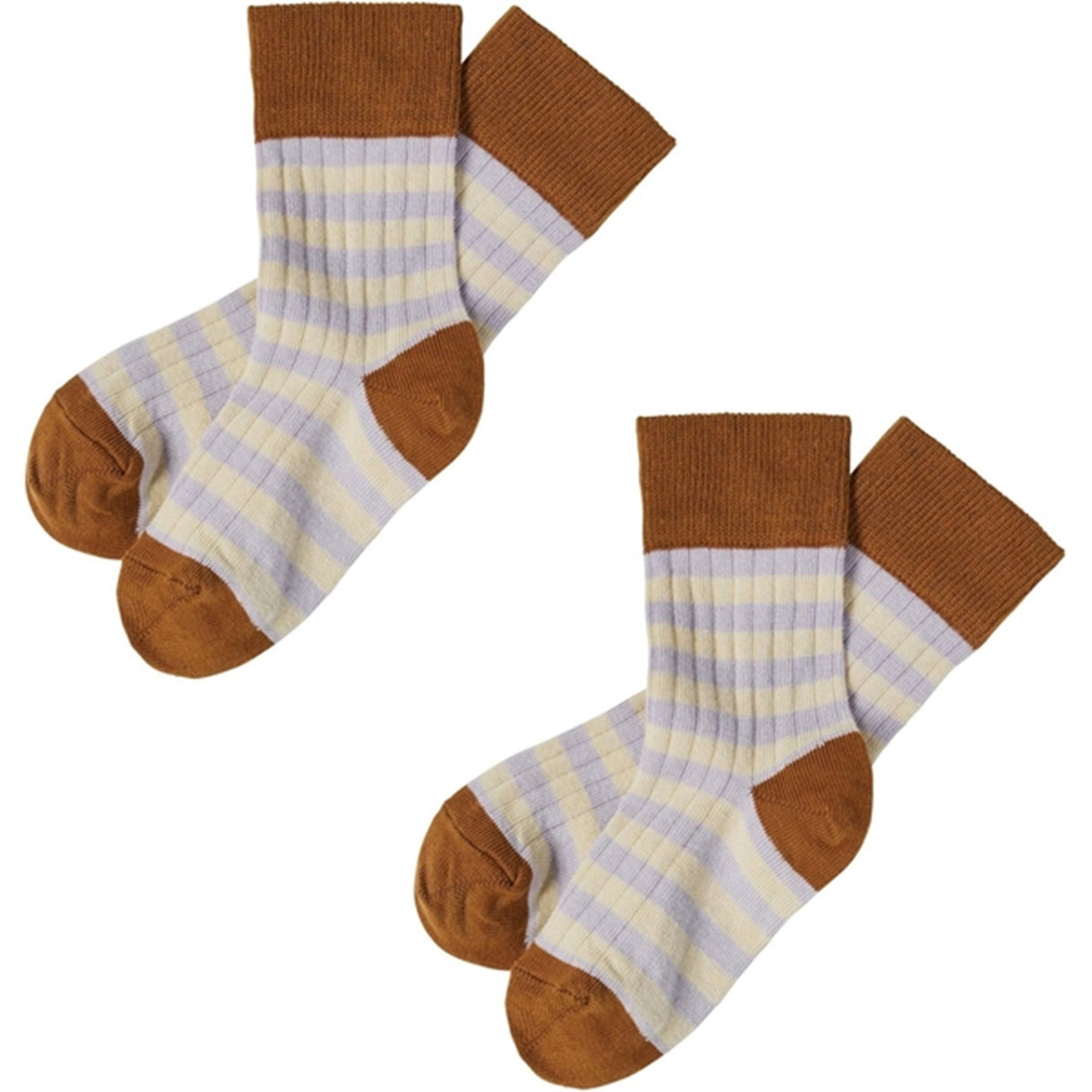 FUB Rust/Heather 2-pack Classic Striped Strumpor