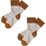 FUB Rust/Heather 2-pack Classic Striped Strumpor