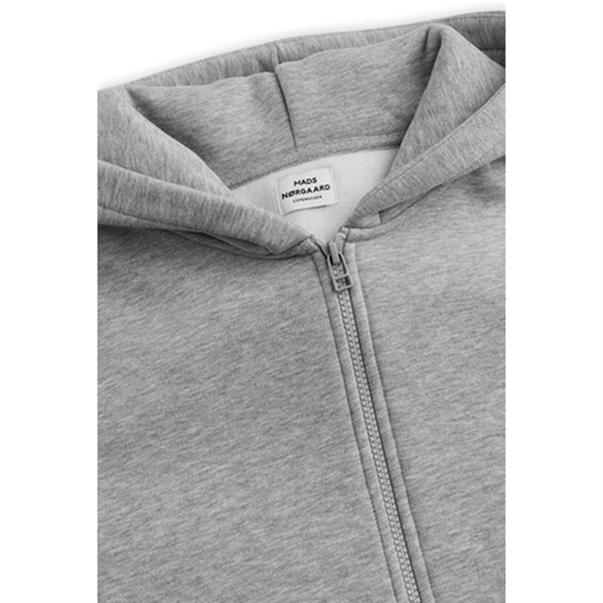 Mads Nørgaard Standard Hudini Zip Sweatshirt Grey Melange 2