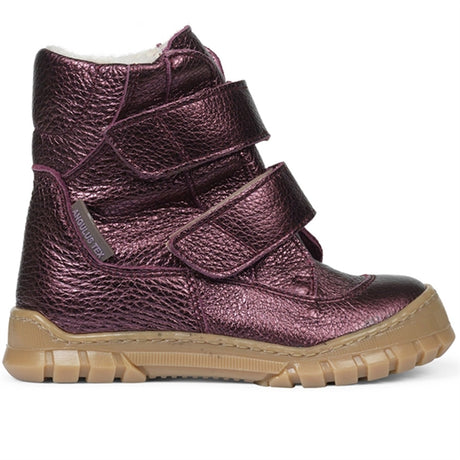 Angulus Tex-Støvle Med Kardborreband Plum Shine 2