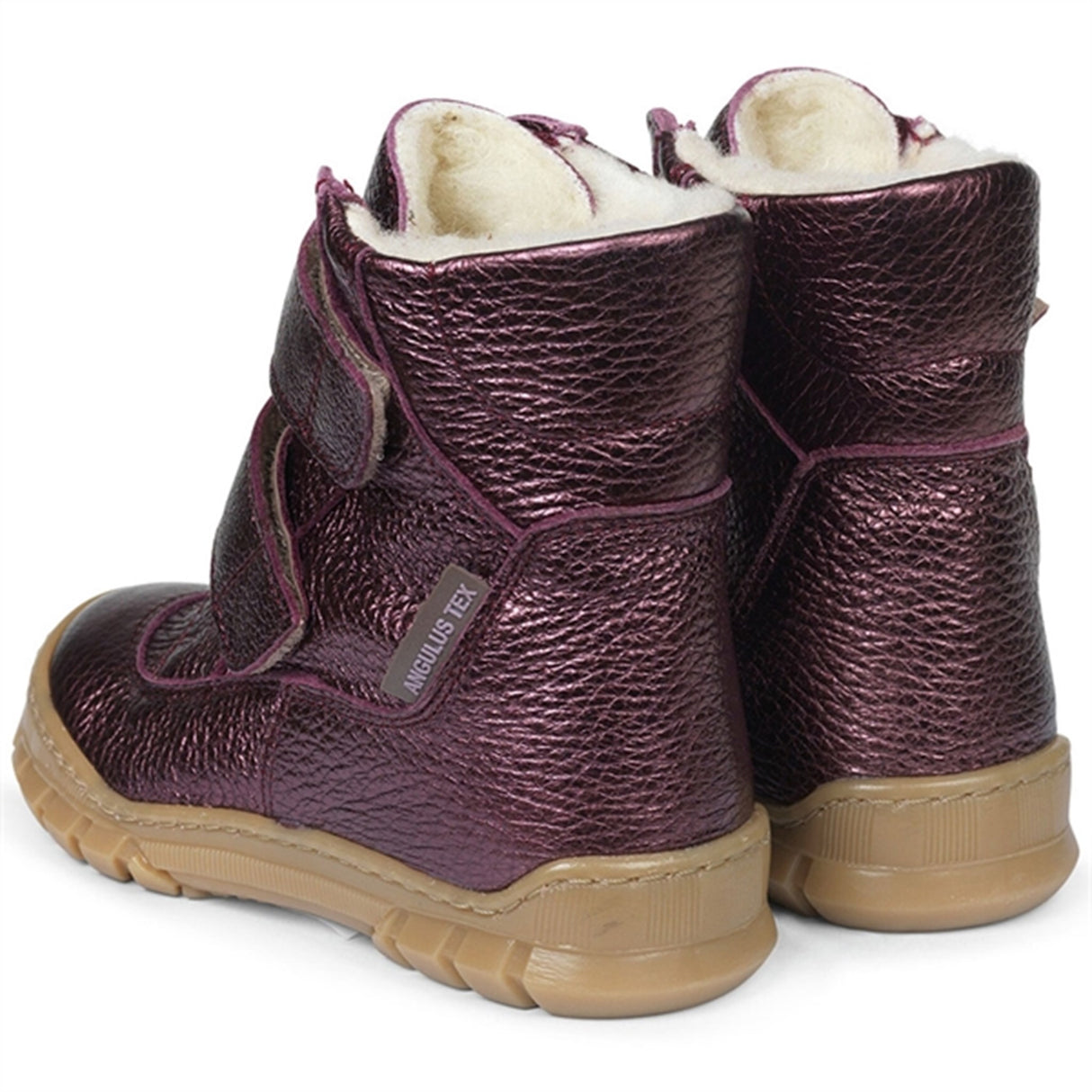 Angulus Tex-Støvle Med Kardborreband Plum Shine 3