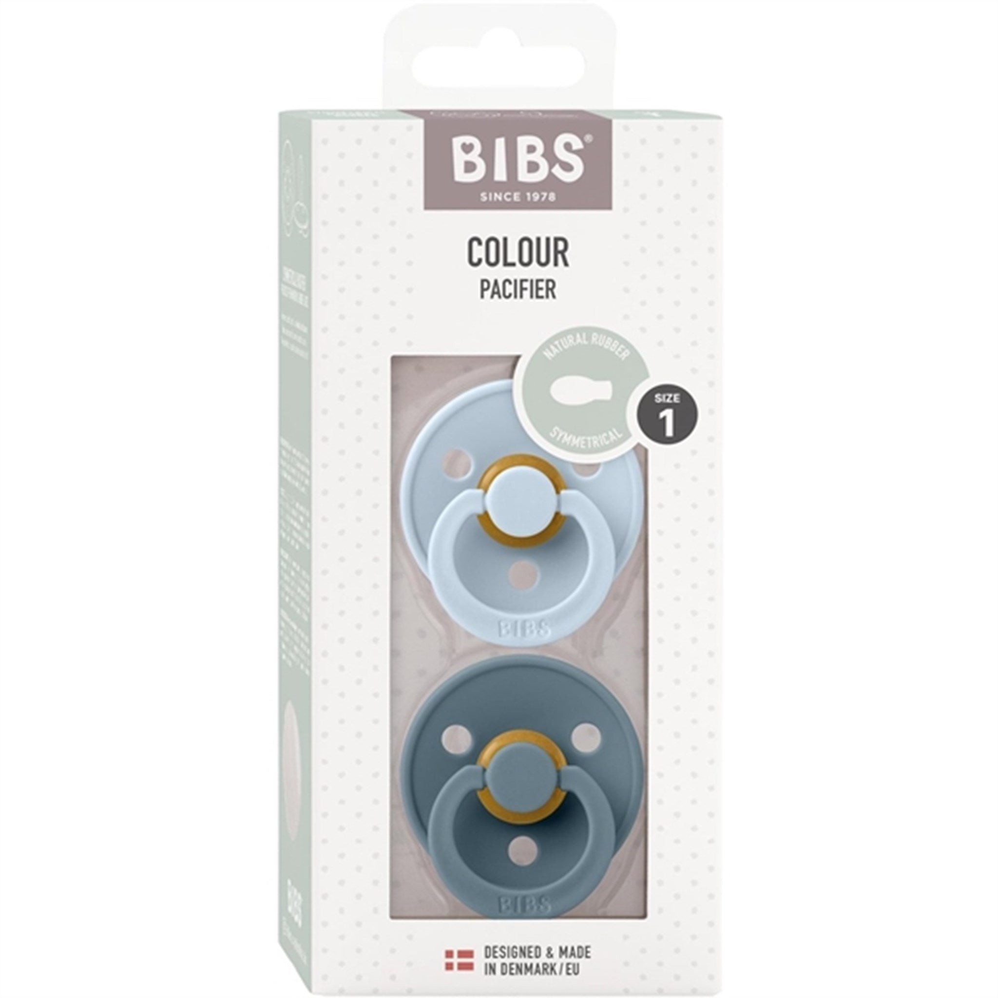 Bibs Colour Latex Symmetrical Napp 2-pack Bebis Blue/Petrol 2