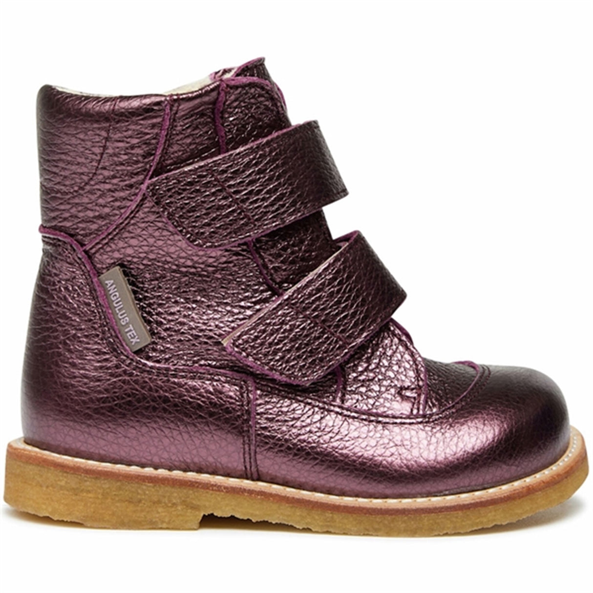 Angulus Tex-Støvle Med Kardborreband Lukning Plum Shine 2