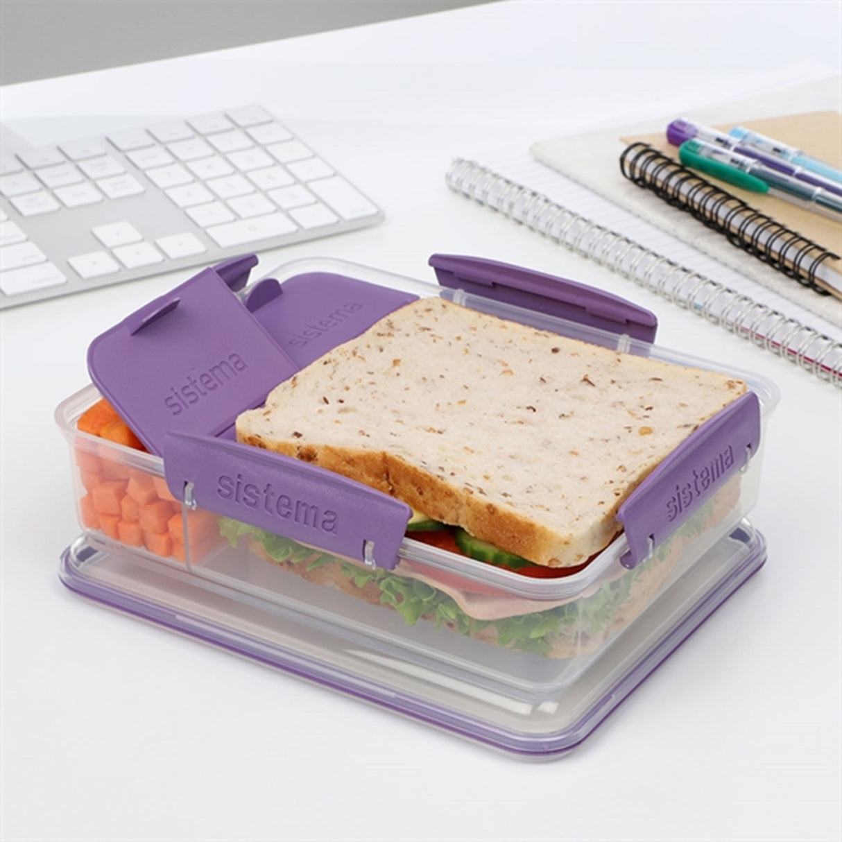 Sistema To Go Snack Attack Duo Lunchlåda 975 ml Misty Purple 3