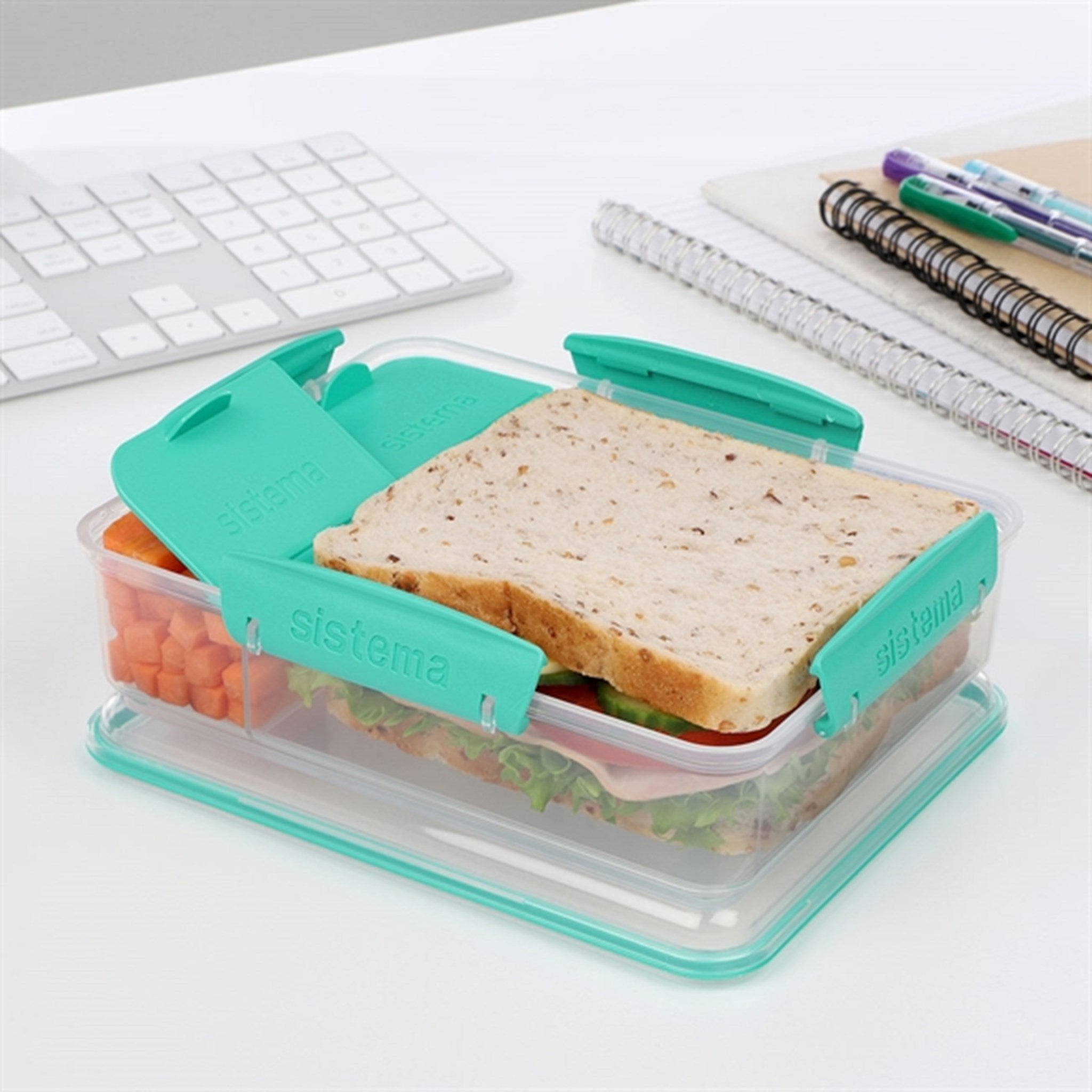 Sistema To Go Snack Attack Duo Lunchlåda 975 ml Minty Teal 3