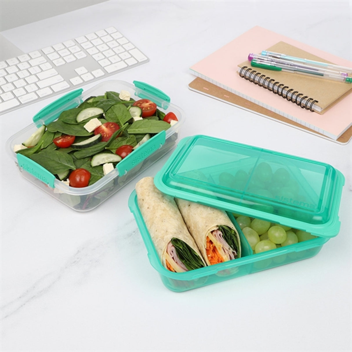 Sistema To Go Lunch Stack Rectangle Lunchlåda 1,8 L Minty Teal 3