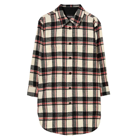 Finger In The Nose Chloe Off White Checkers Shirt Dress