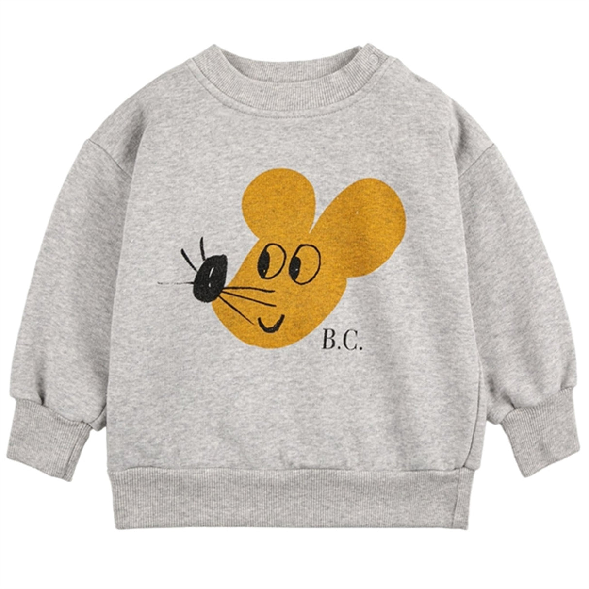 Bobo Choses Light Heather Grey Mouse Sweatshirt