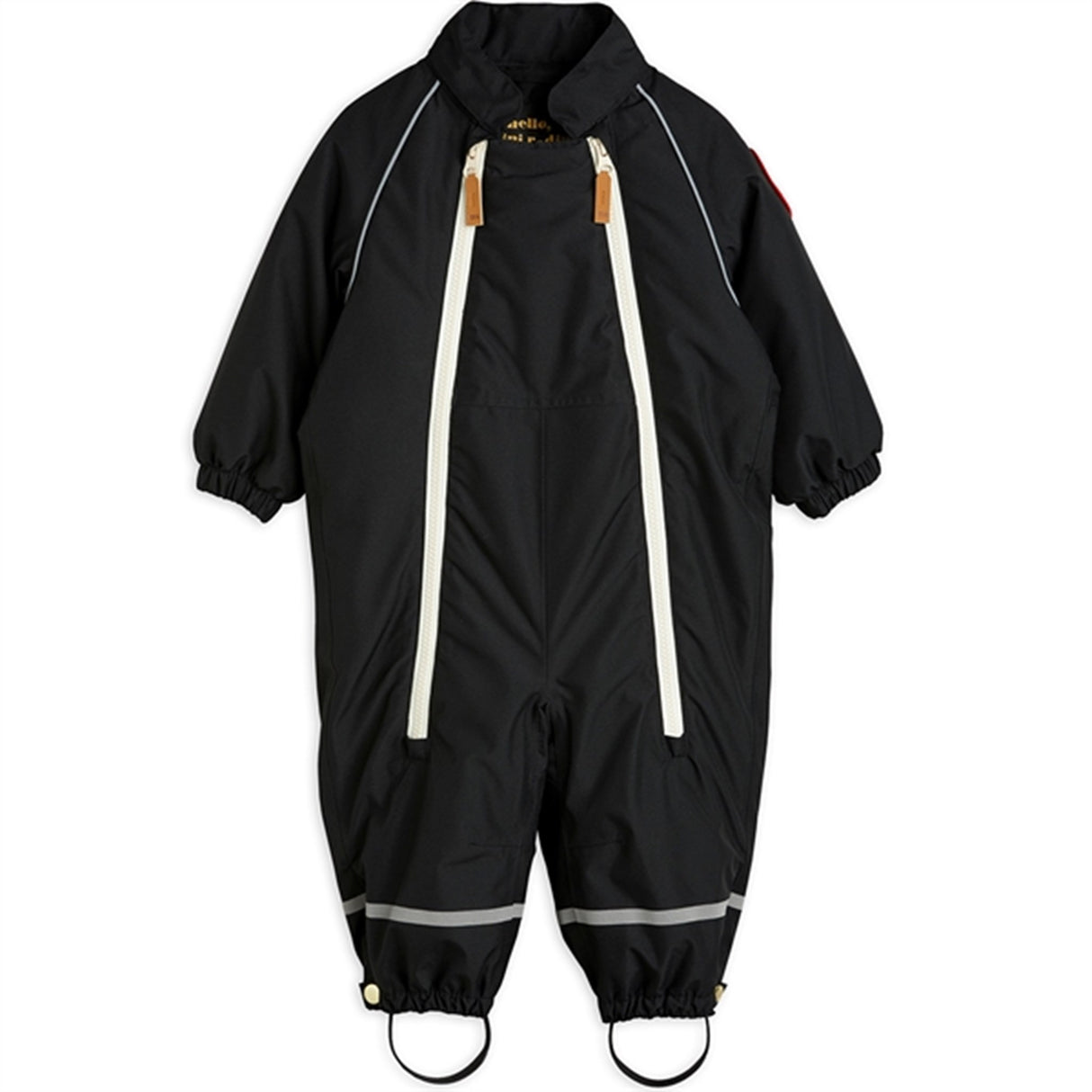 Mini Rodini Alaska Panda Baby Overall Black