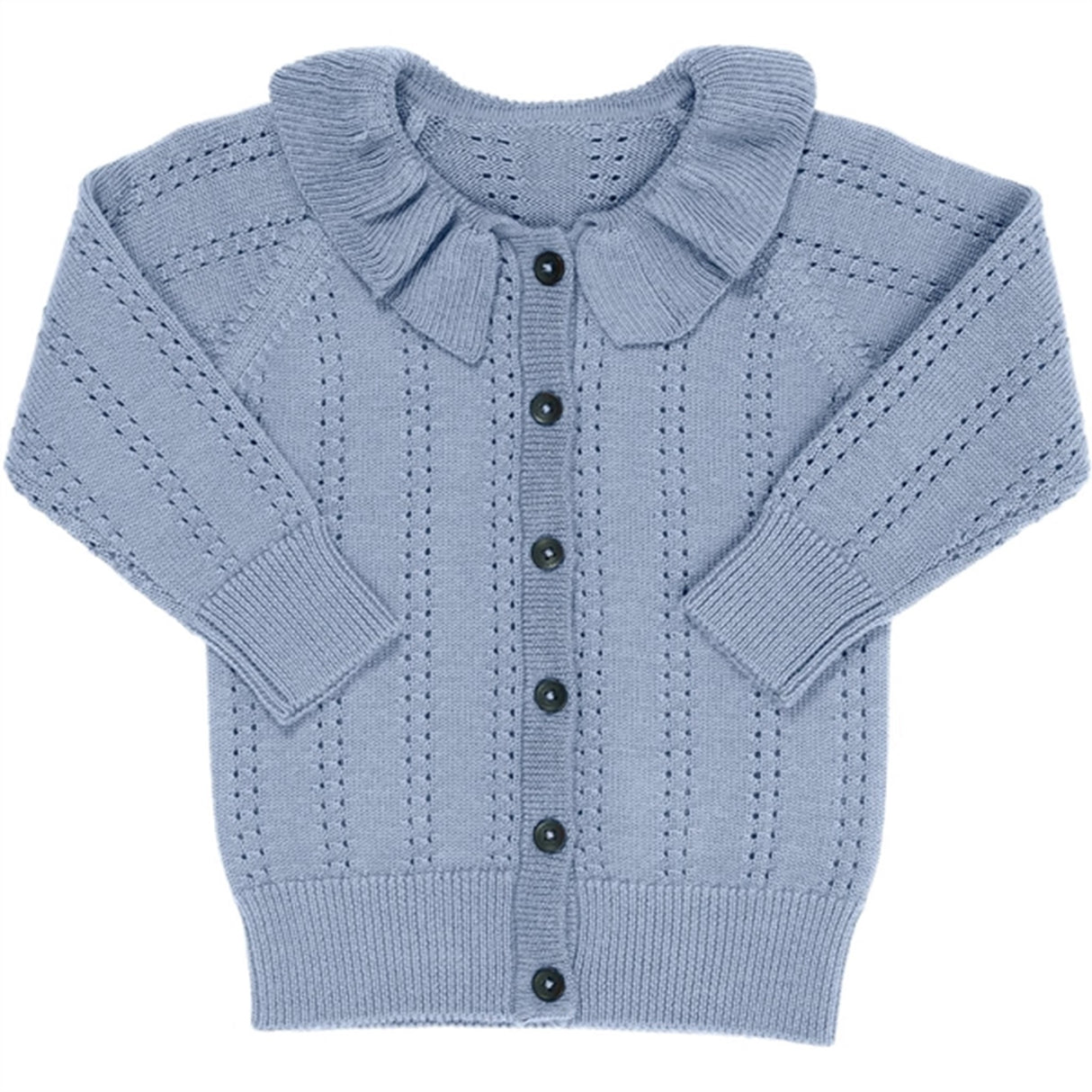 Copenhagen Colors Dusty Blue Merino Cardigan M. Krage