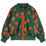 Mini Rodini Strawberries Aop Woven Baseball Jacka Green