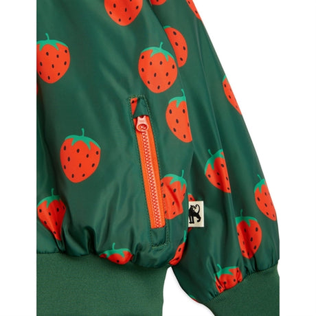 Mini Rodini Strawberries Aop Woven Baseball Jacka Green 2