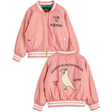 Mini Rodini Pigeons Woven Baseball Jacka Pink 2